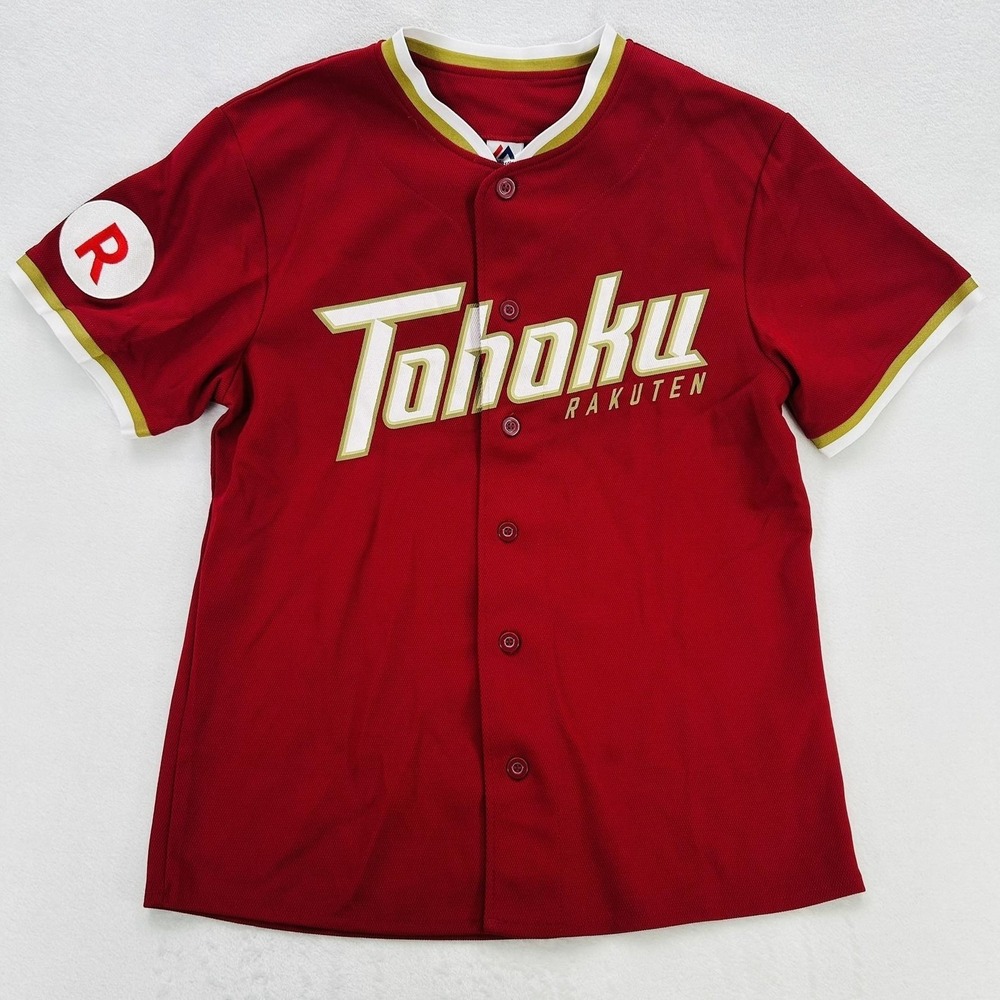 Tohoku Rakuten Golden Eagles Jersey Mens Medium Red Japan NPB Baseball Majestic